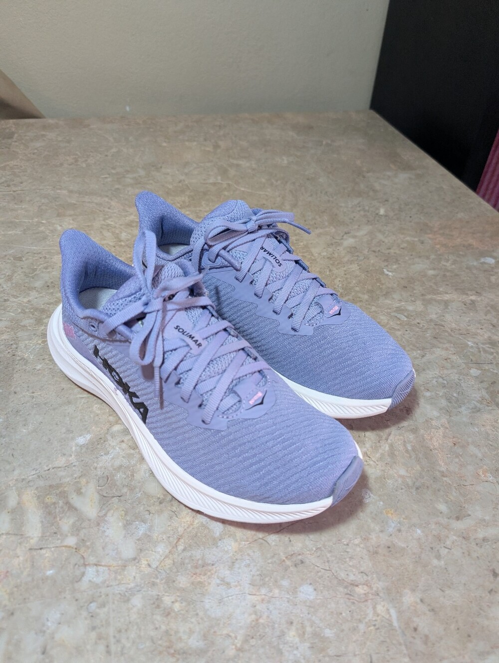 Hoka One Solimar White -Wild Indigo Running Cushioned Shoes Women's Size 7.5B - Picture 3 of 13